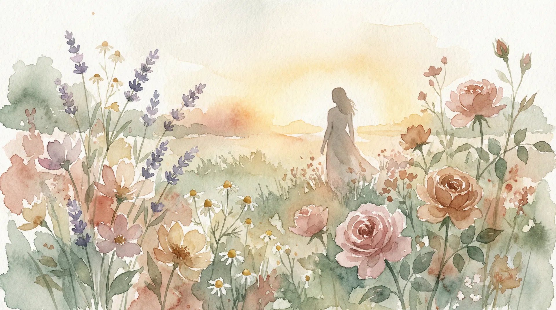 Jardim sereno ao amanhecer